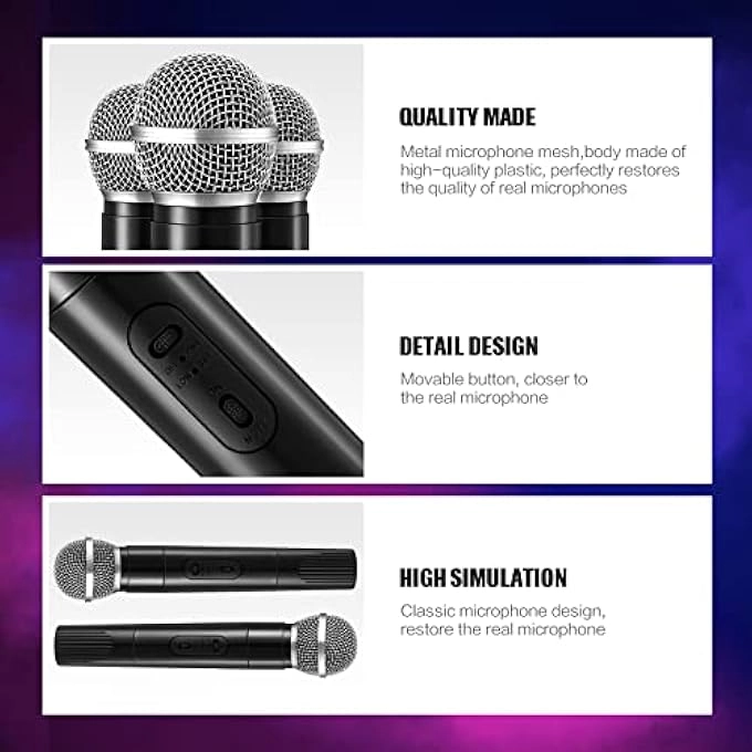 FAKE MICROPHONE PROP - 8 PACK PLASTIC