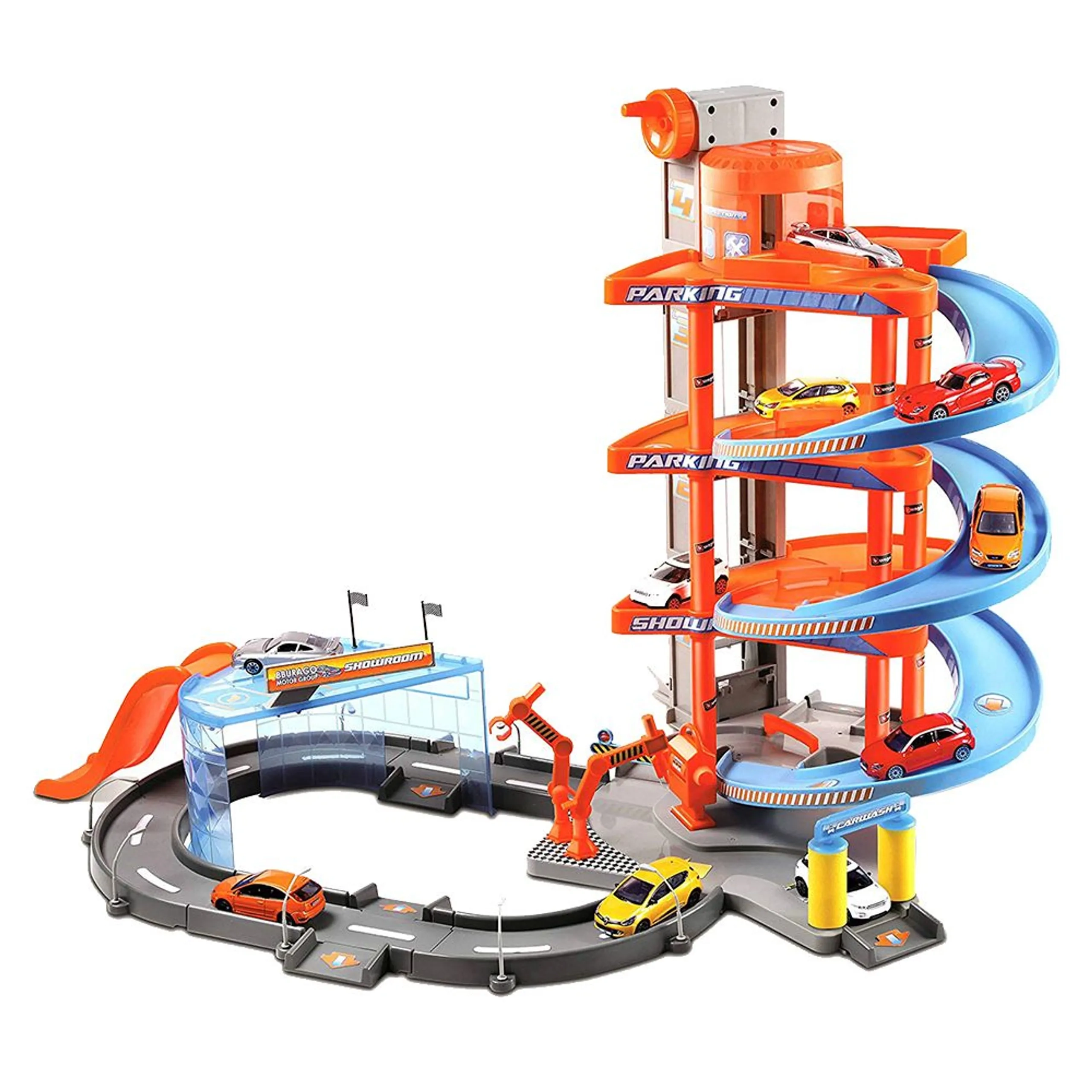 BBURAGO Street Fire City Car Dealer Playset - 1:43