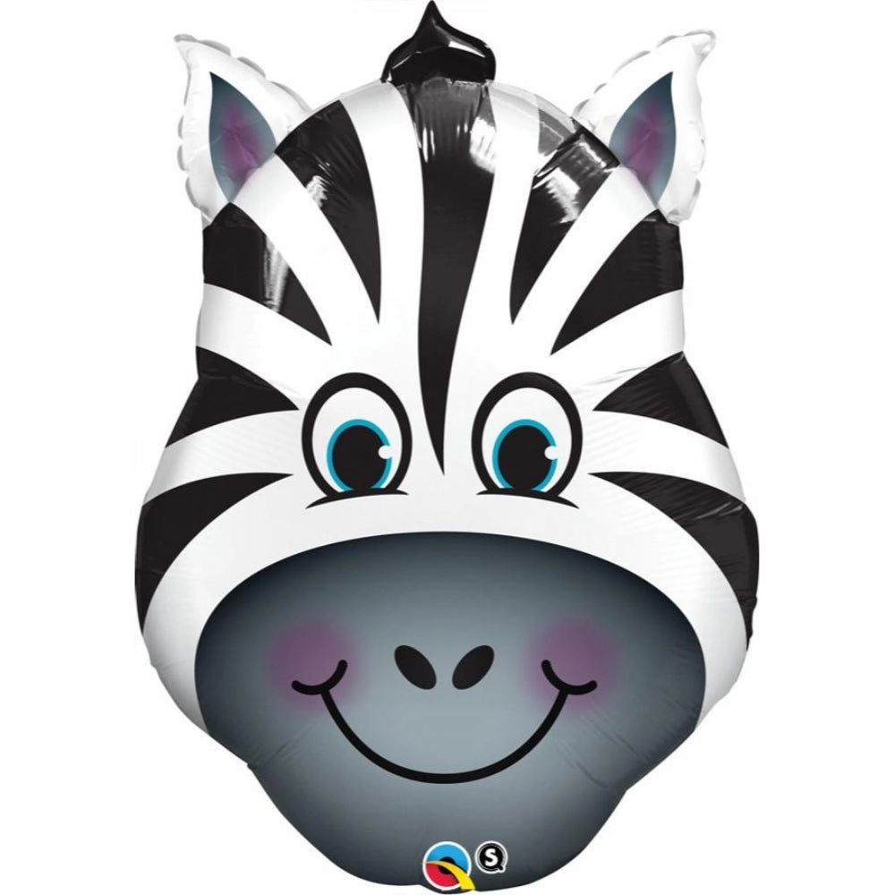 Qualatex Zany Zebra Head Shaped Foil Balloon
