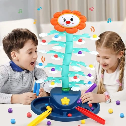 Sun flower Balancing Game - Kid 24 colored balls 4 clips