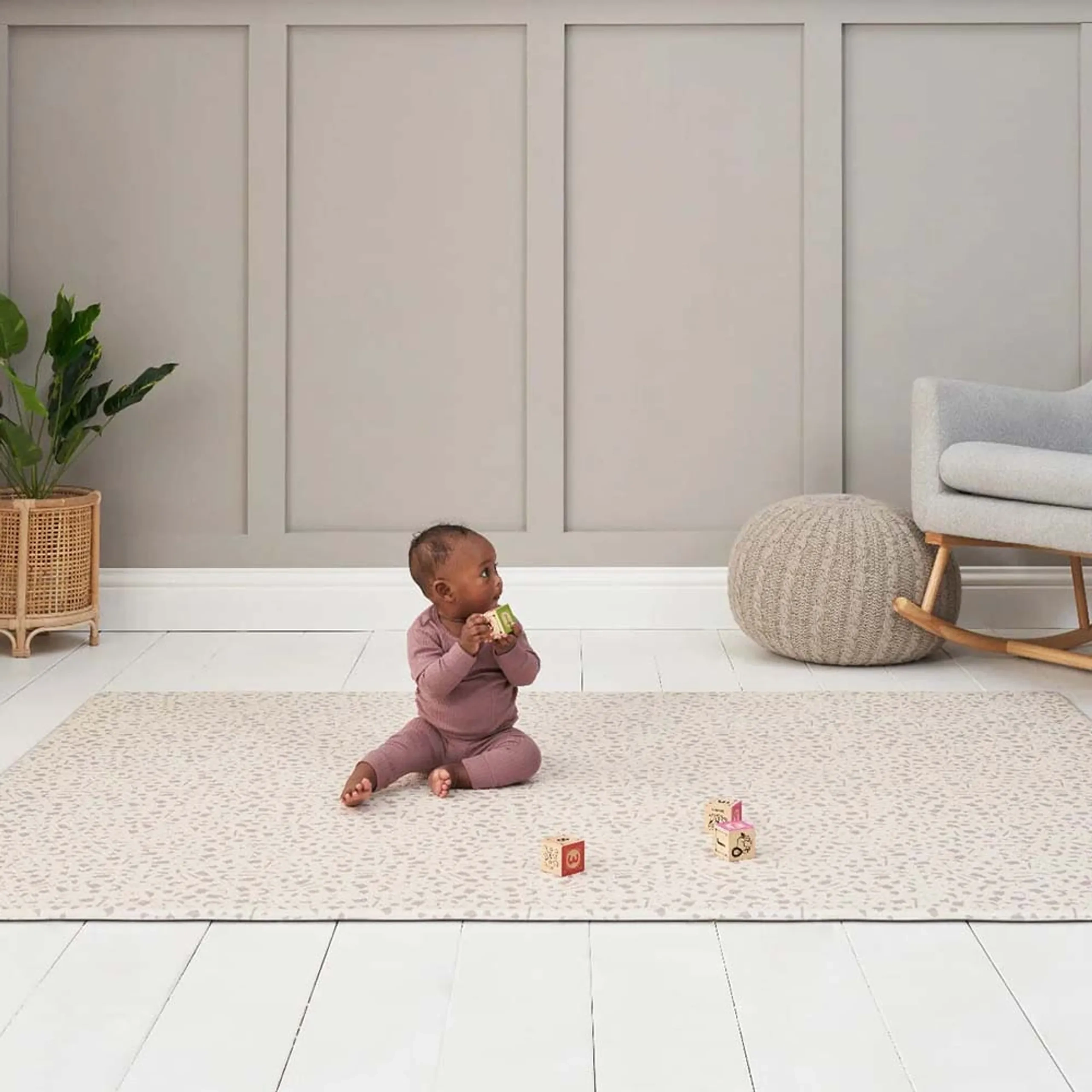 Luxury Padded XL Playmat - Bubble & Terrazzo Suitable for 0 month & above