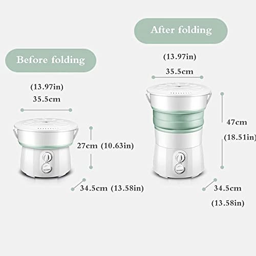 AADECOR Portable Washing hine, Ultrasound Folding Fully Automatic Laundry hine, Turbine Washer, Low Noise, Mini,Place it anywhere, store easily, blue,pink,Blue