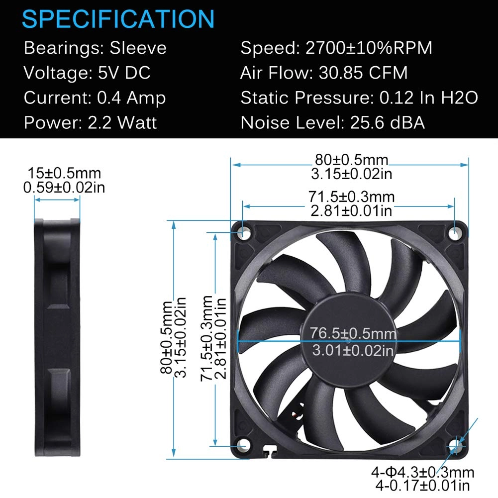 Brushless Cooling Fan - 80mm