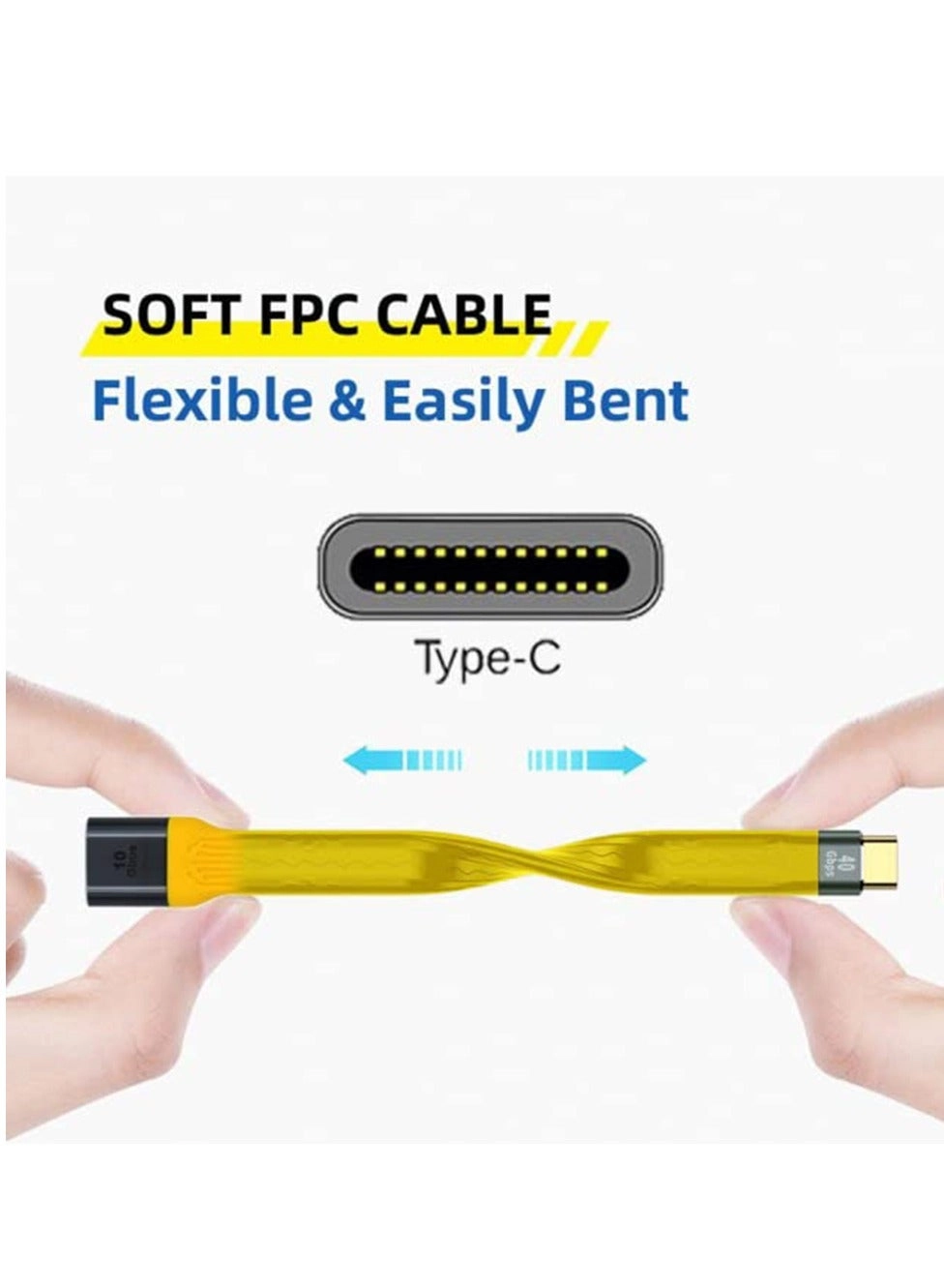Standard Cable 10Gbps USB-A to USB-C 0.1m Flat