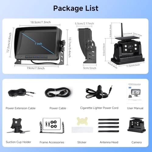 7 "IPS HD Backup Camera - Night Vision Wireless 1080P