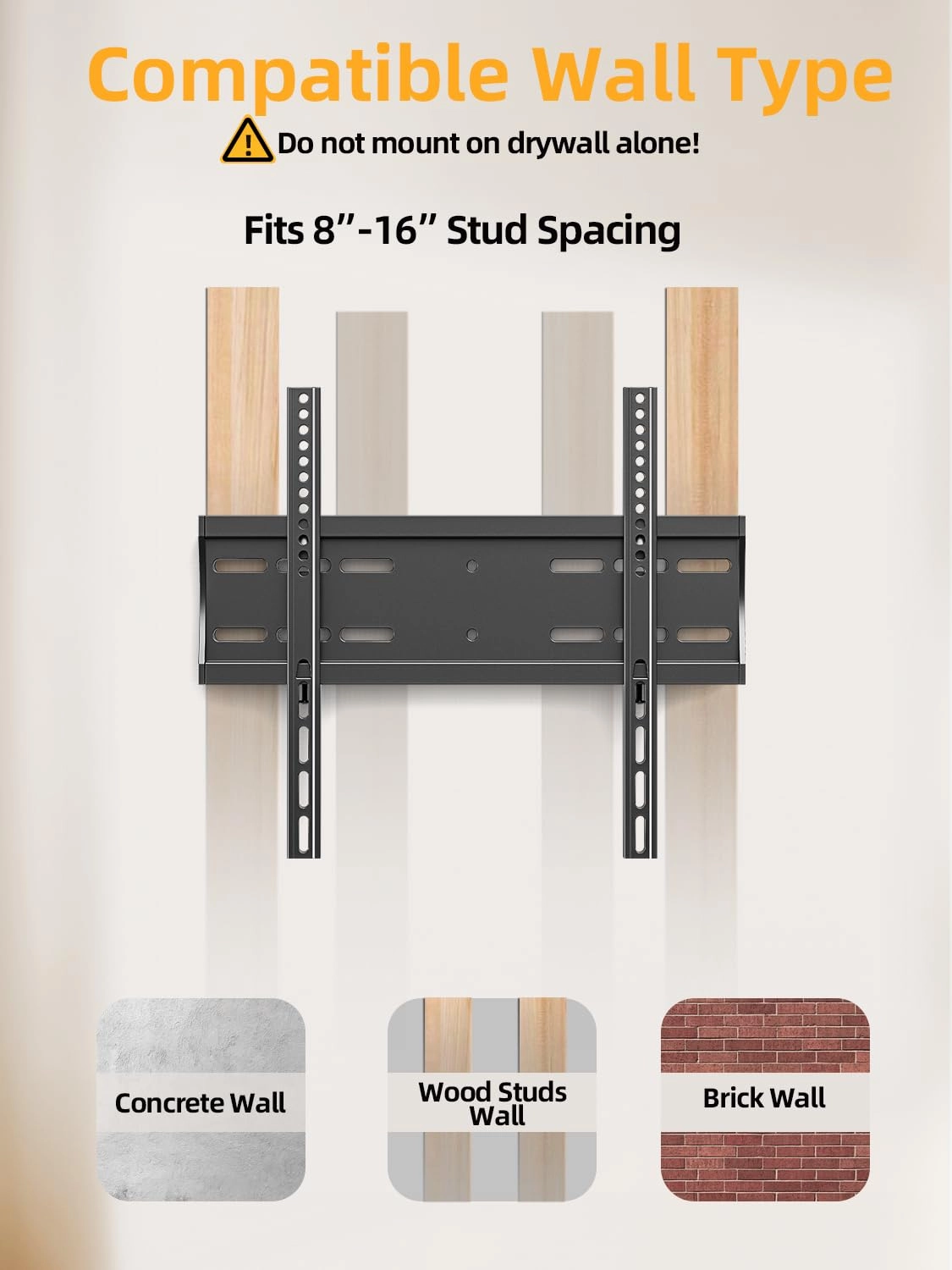 Fixed Low Profile TV Wall Mount - up to 99Lbs 24-65 inch