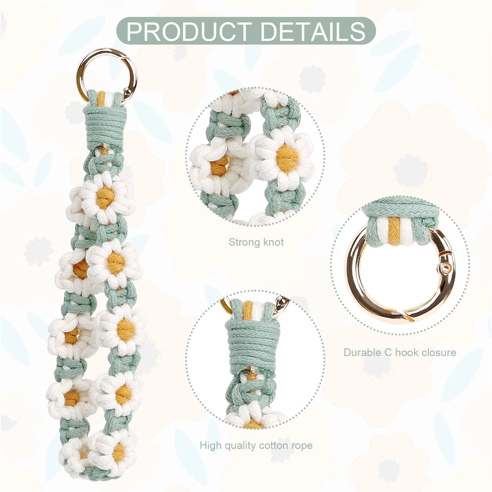 Boho Macrame Keychain - Car