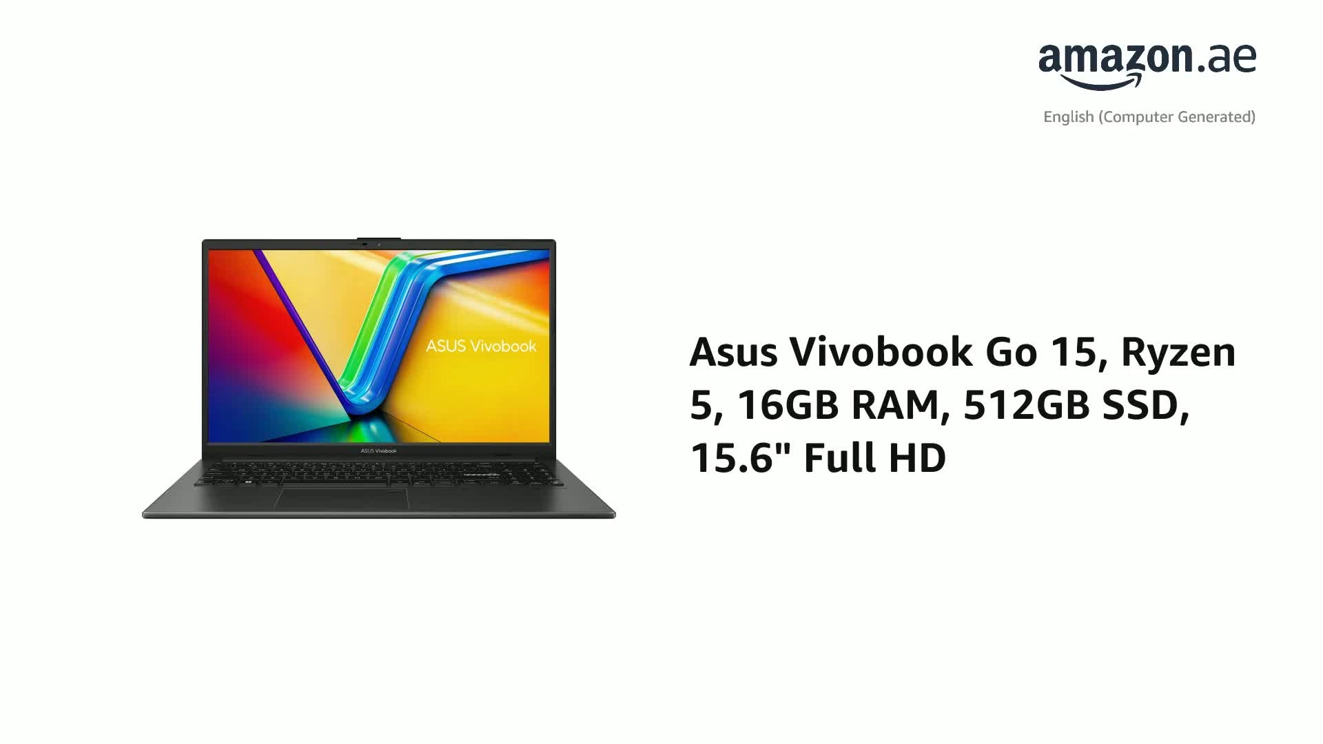 Vivobook Go 15 OLED E1504FA-OLEDR5W - 15.6'' Ryzen 5 7520U 16GB DDR5 512GB SSD