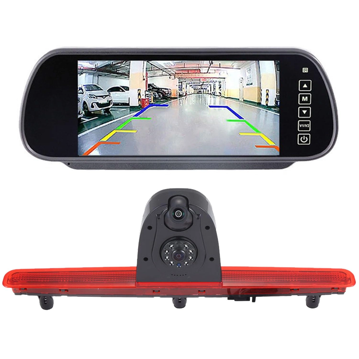 Brake Light Reversing Camera + Rear View Mirror Monitor - Night vision 628 x 586 pixels