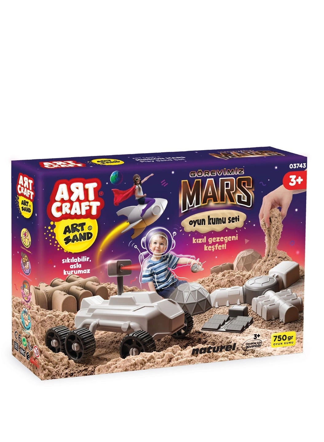 dede Craft Mission Mars Play Sand Set - 9 pieces 3 dimensional molds