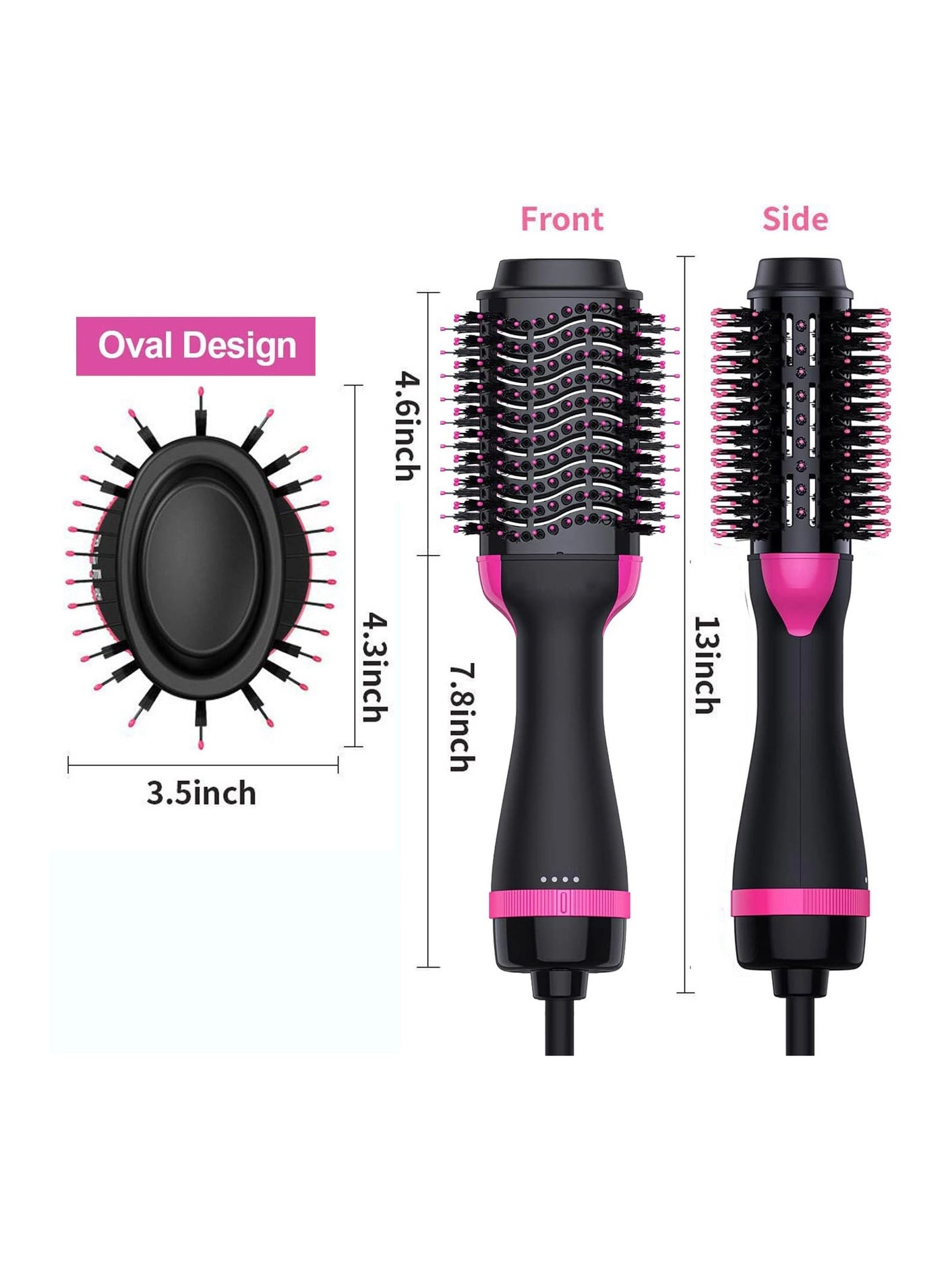 Hair Dryer Brush - 4 in 1 Negative Ion Pink