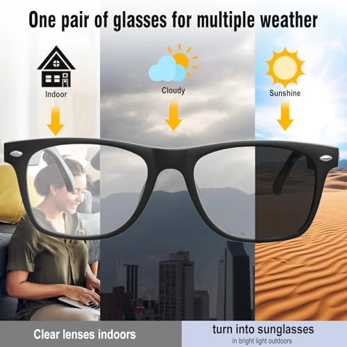 AI Translation Smart Glasses - 164 Languages Color-Changing Lenses