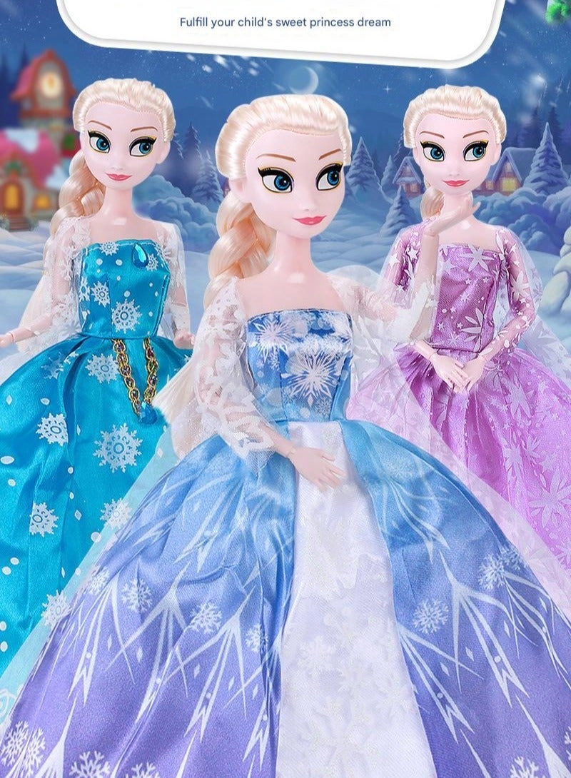 Princess Elsa Doll Gift Set - Blue Plastic for Girls