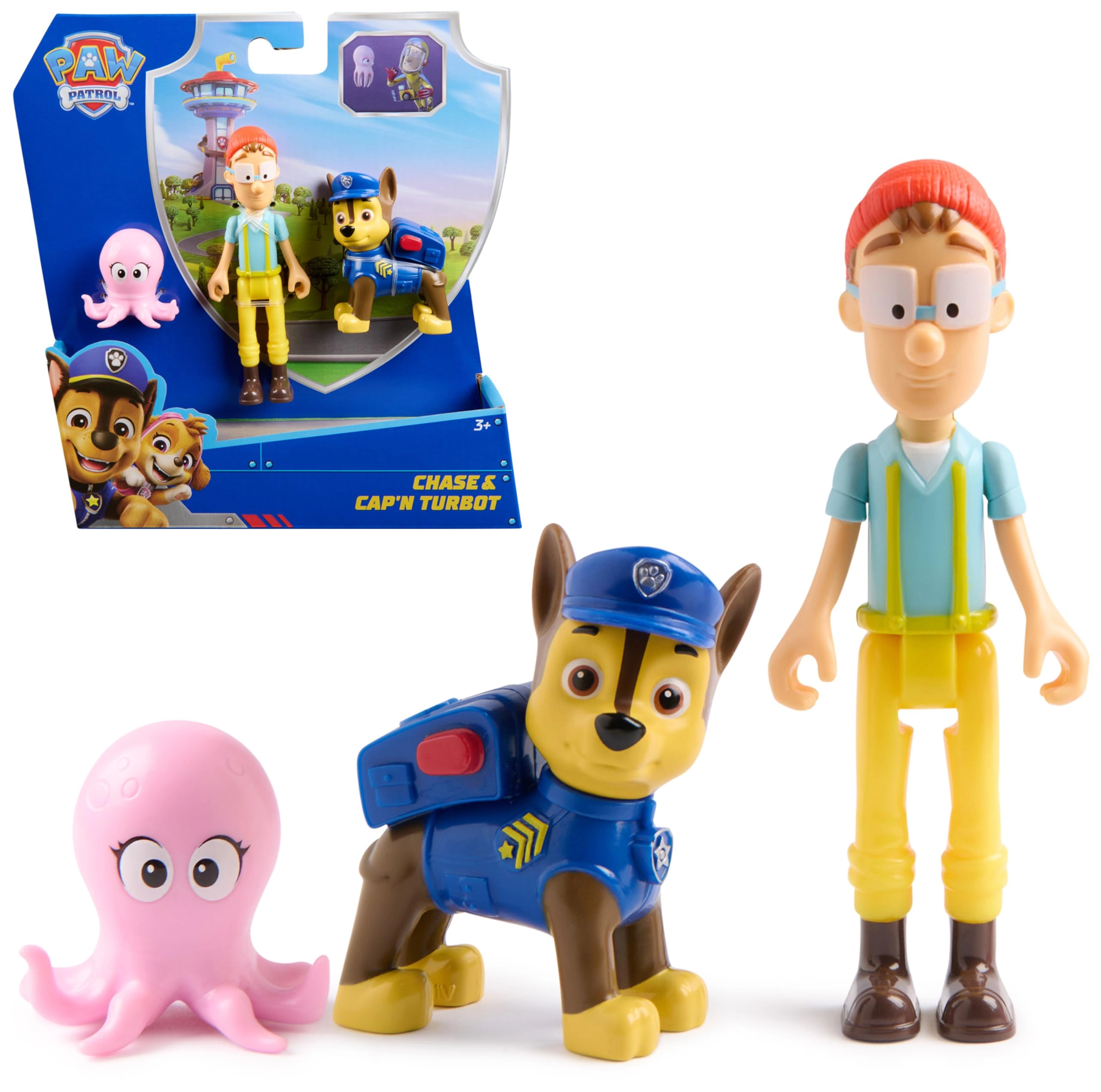 Spin Master Chase + Captain Turbot + Baby Octopus - PAW Patrol