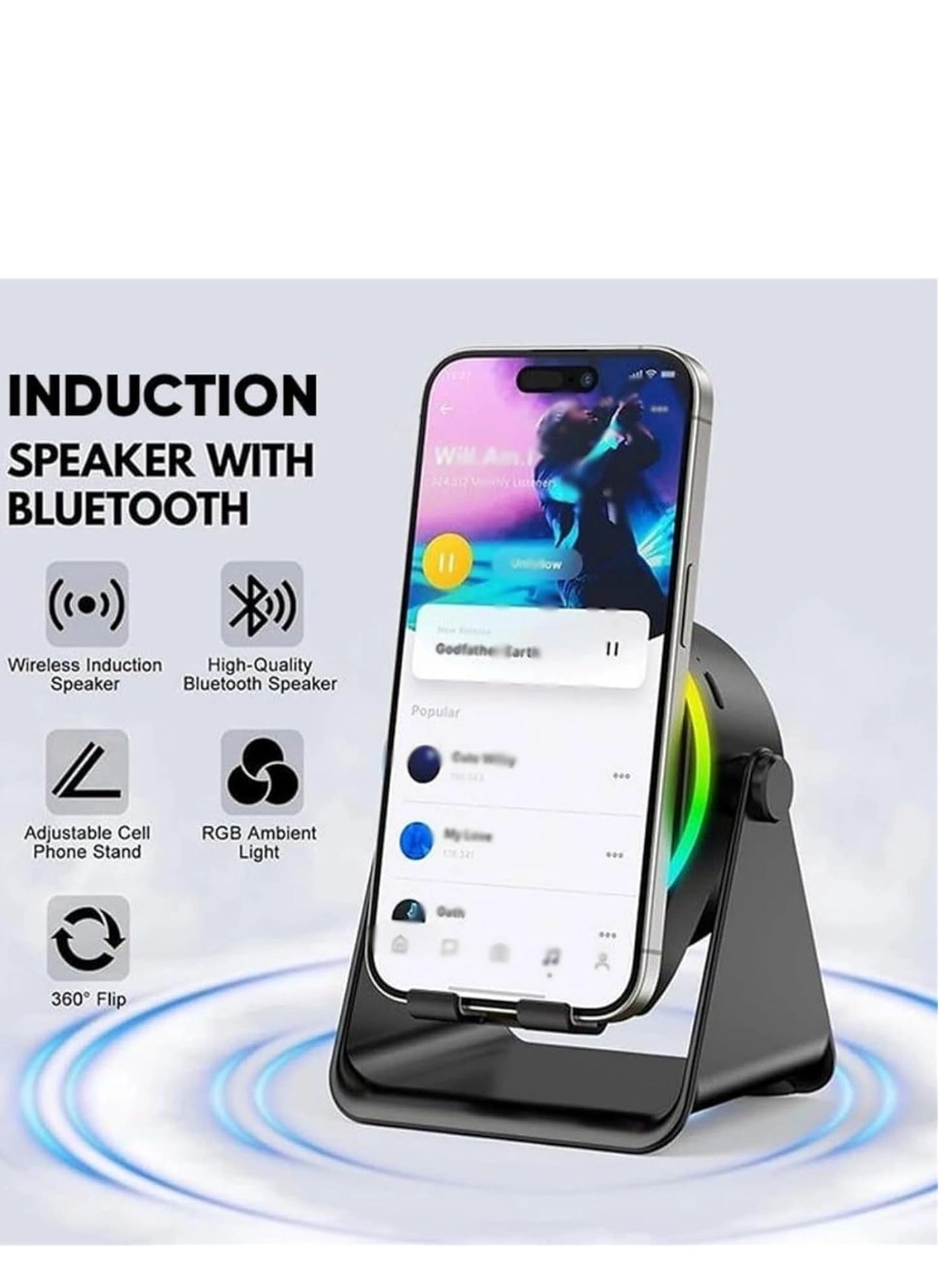 4-in-1 360° Rotating Bluetooth Speaker Stand