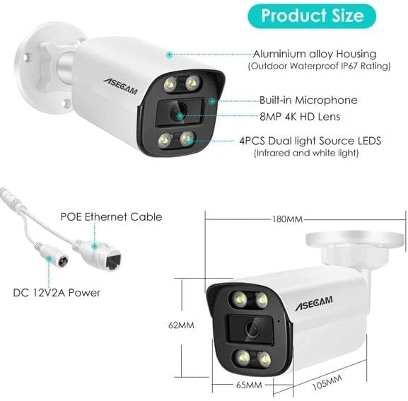Telecamera Poe Ip 4K
