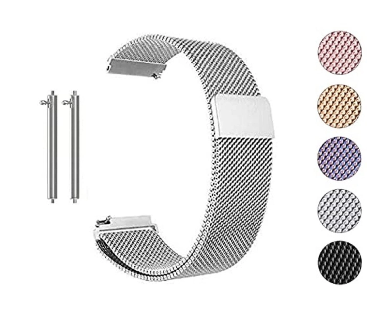 PEFKO 20mm Milanese Watch Band for Amazfit GTS 2 Mini, GTS 2e, GTR; Samsung Galaxy Watch 4, 5