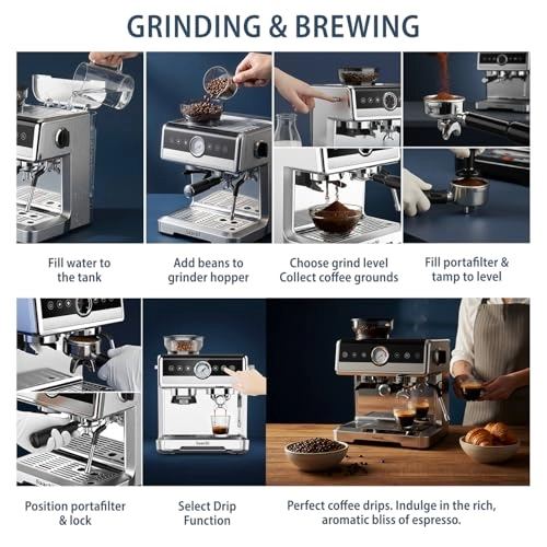 20-Bar With Grinder - PID Milk Frother NL-COF-7069-ST