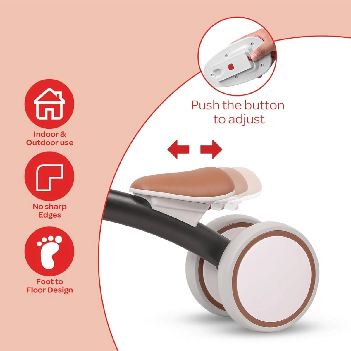 Glide Baby Balance Bike - Black 1-3 Years