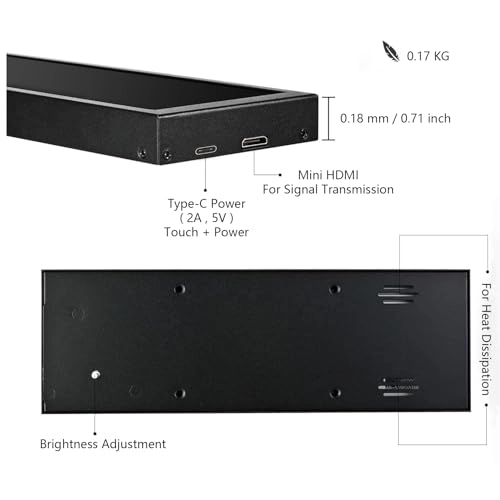 Computer Secondary Screen CPU Temperature Monitor - 1920x480 8.8 Inches
