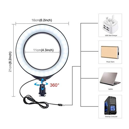 Ring Light LED - 6" Tripod 3 Light Modes
