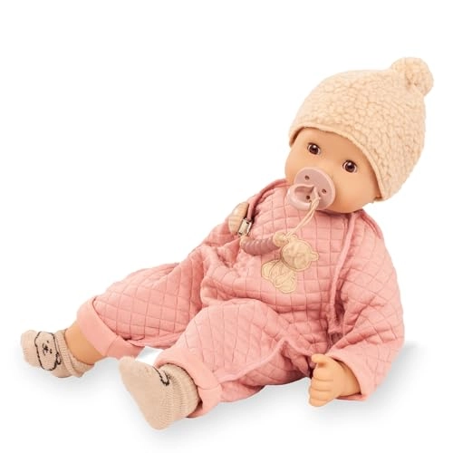 Maxy Muffin Little Bear Baby Doll - 16.5" Sleepy Eyes Quilted Pink Winter Onesie Ages 3+