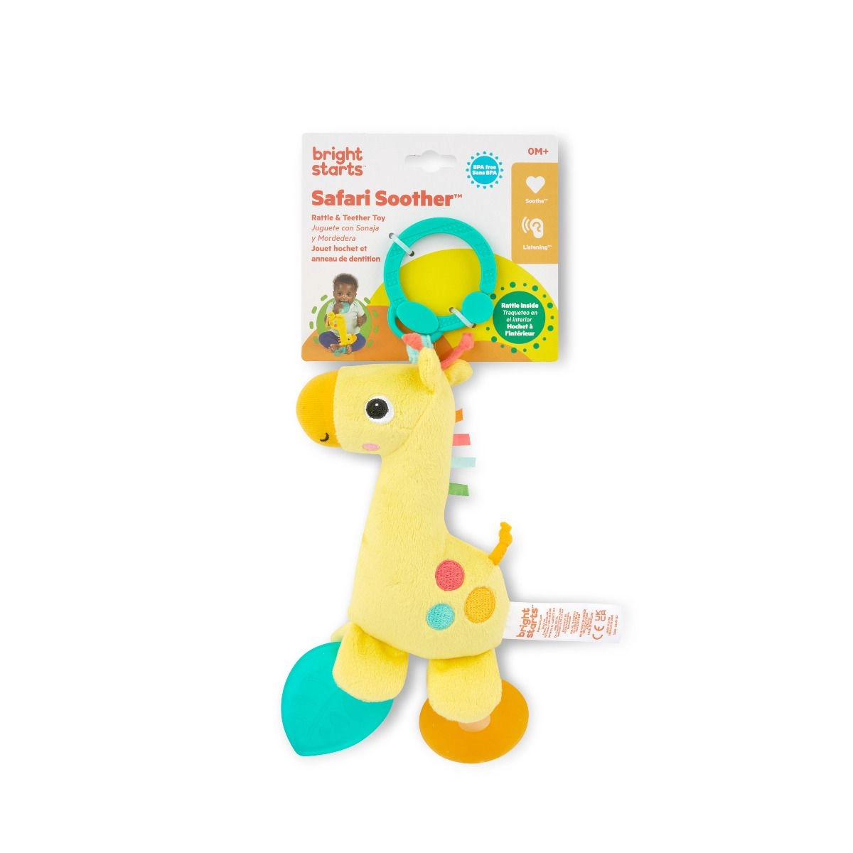 Bright Starts Rattle and Teeter Plush Peg - 0 - 36 months Giraffe