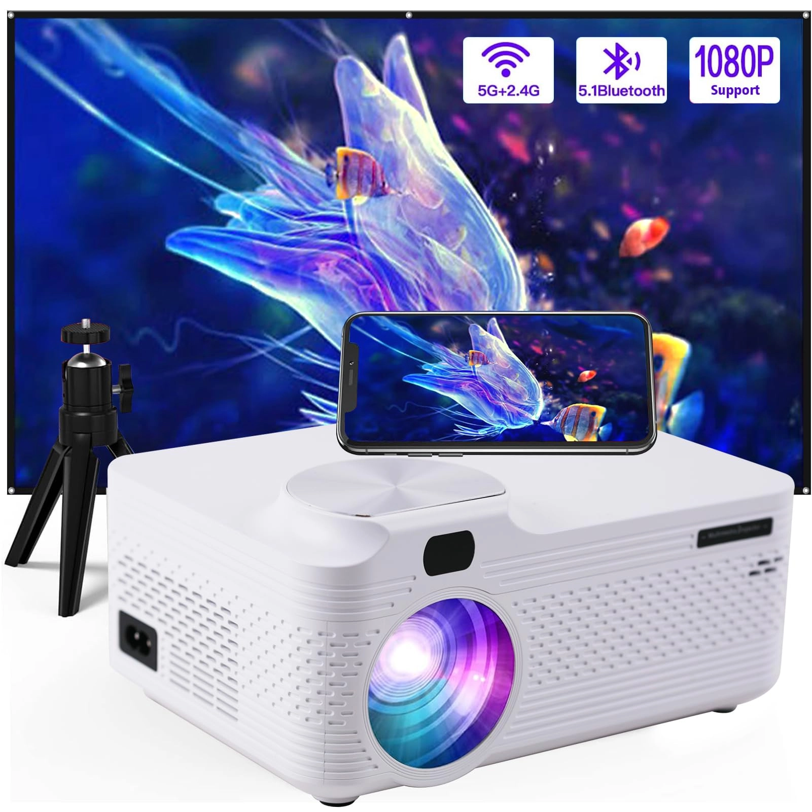 TDOO Portable Projector 1920 x 1080