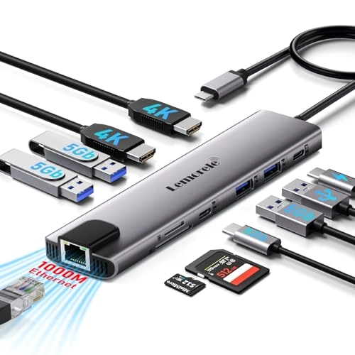 Lemorele 13-in-1 USB-C Docking Station - 2 HDMI 4K VGA 100W PD