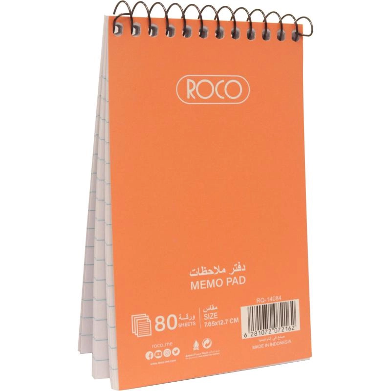 Memo Notebook A7 Spiral - Lined 60 Sheets