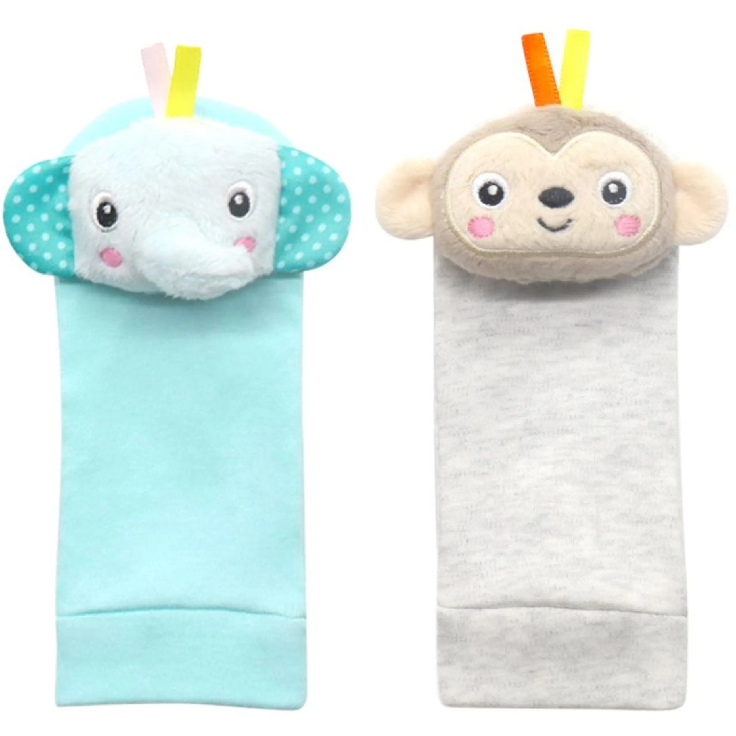 Personalized Wrist Rattle And Foot Finder - Suitable for 0 month & above Fox And Deer