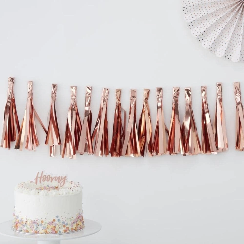 Party Zone Pick & Mix - Tassel Garland - Pastel & Gold 2m