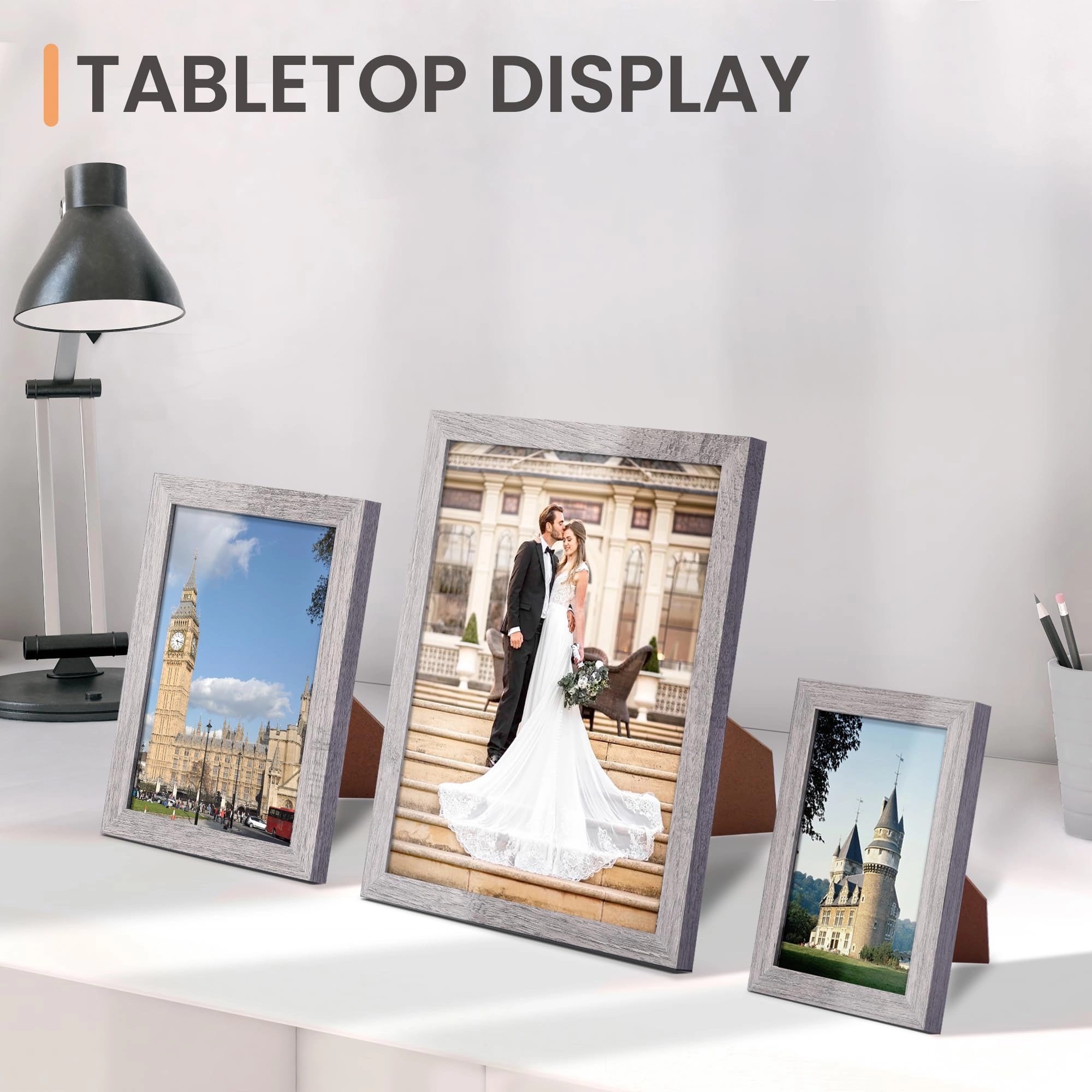 10 Pack Picture Frames - 8x10, 5x7, 4x6