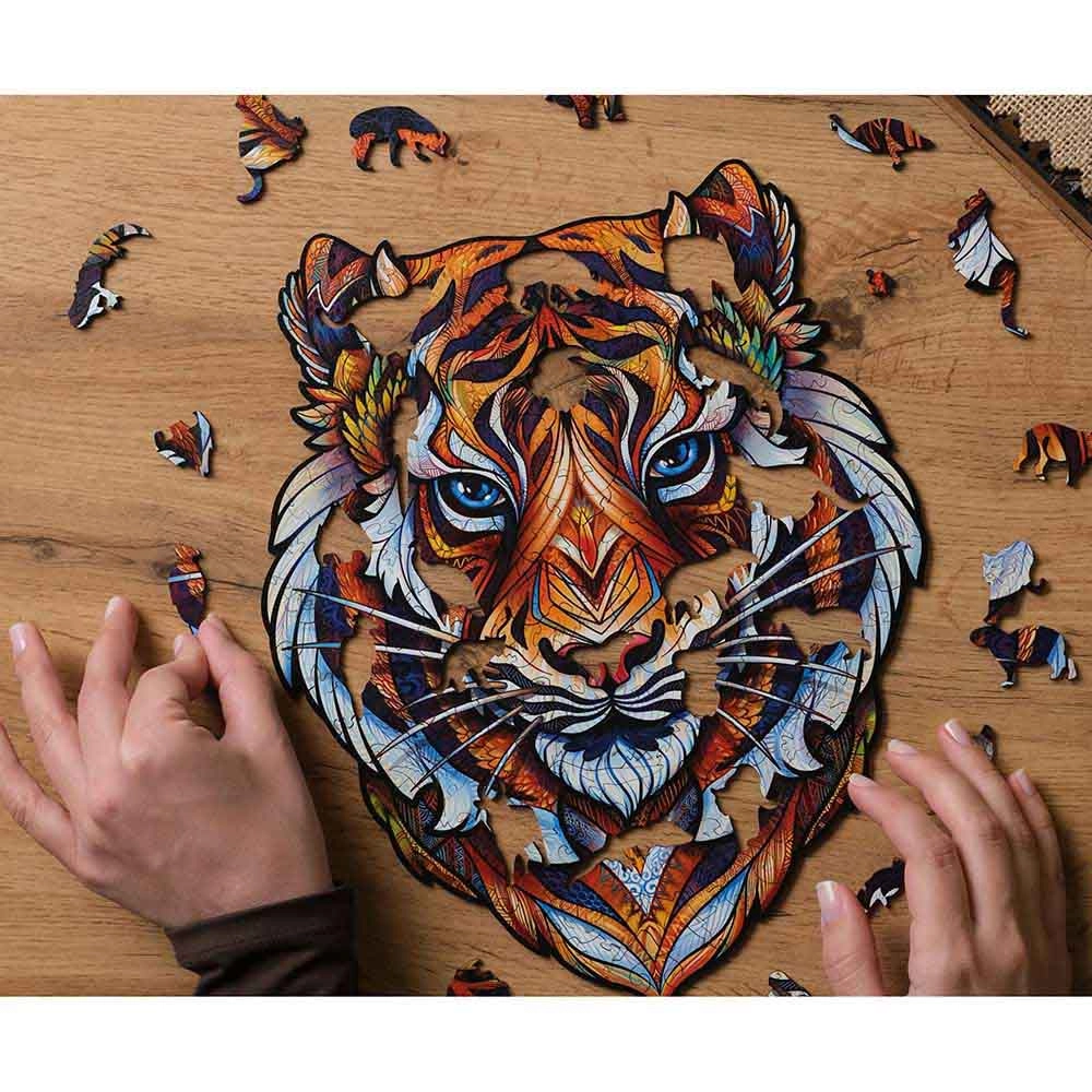Lovely Tiger Wooden Puzzle (4107390-TIGER_M) - 181 pcs