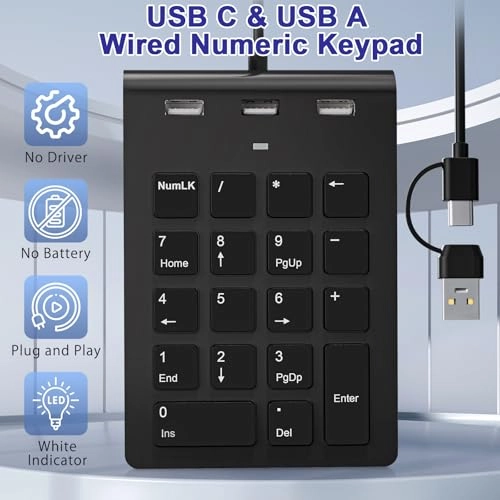 NK622 - 18 Key USB-A USB-C 3 USB 2.0 Ports