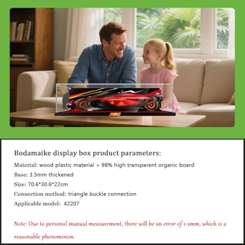 Display Case 42207 - 3mm Acrylic Transparent UV Protection Dustproof