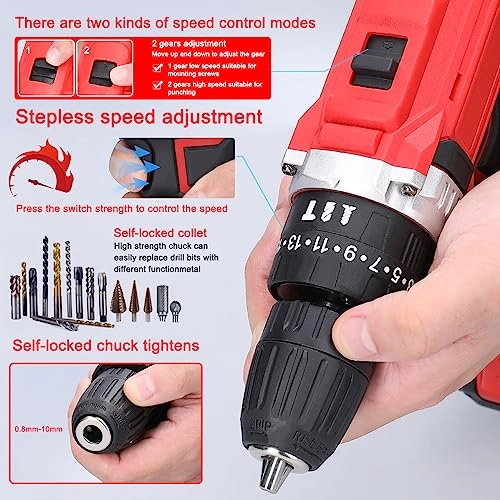Multifuctional Electric Drill - 21V Brushless Motor