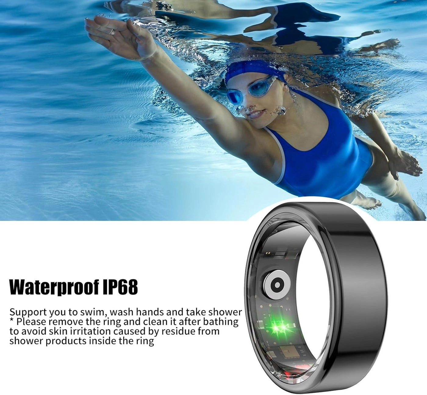 Bluetooth Smart Ring - Sleep Monitoring Heart Rate Blood Oxygen
