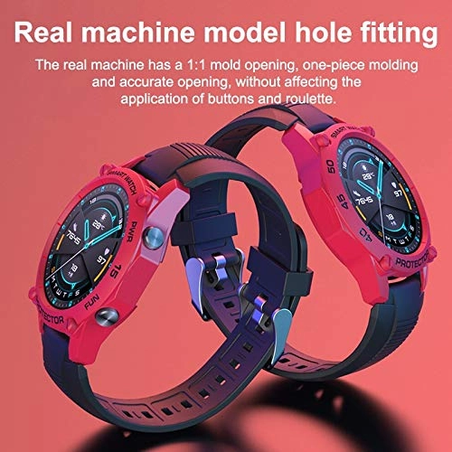 Full Body Case for Huawei Watch GT2 46mm - Waterproof Dust-proof Black+Grey Red TPU