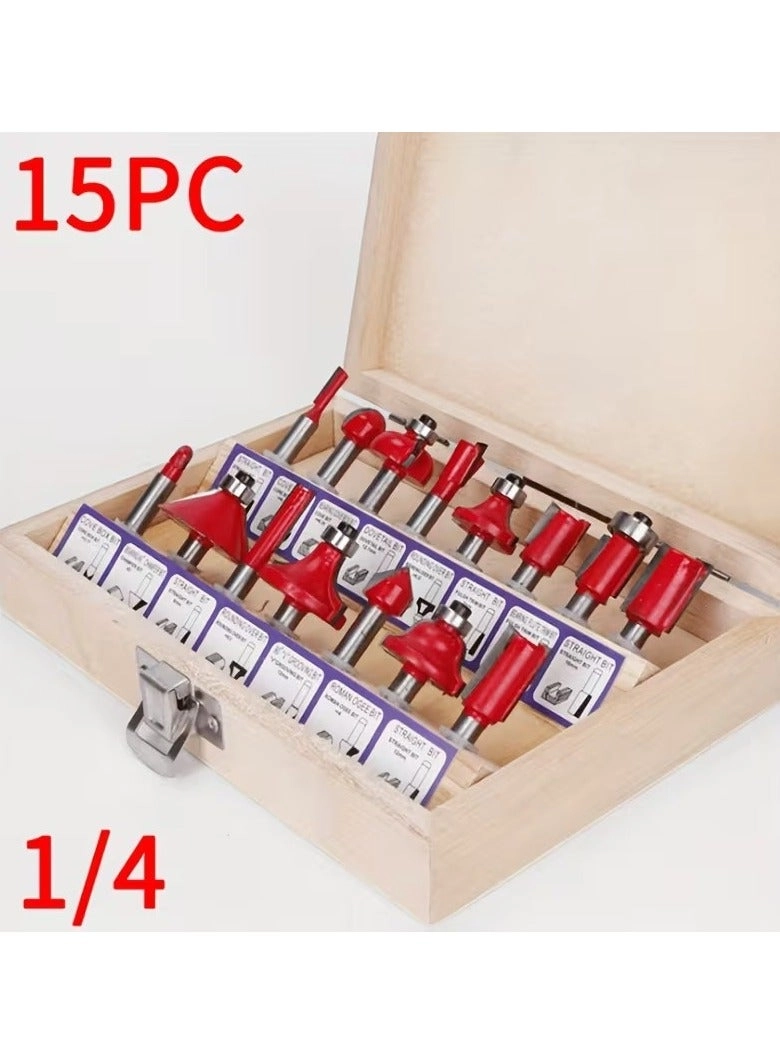 Goolsky Router Bits Set - 1/4" 15 Pieces
