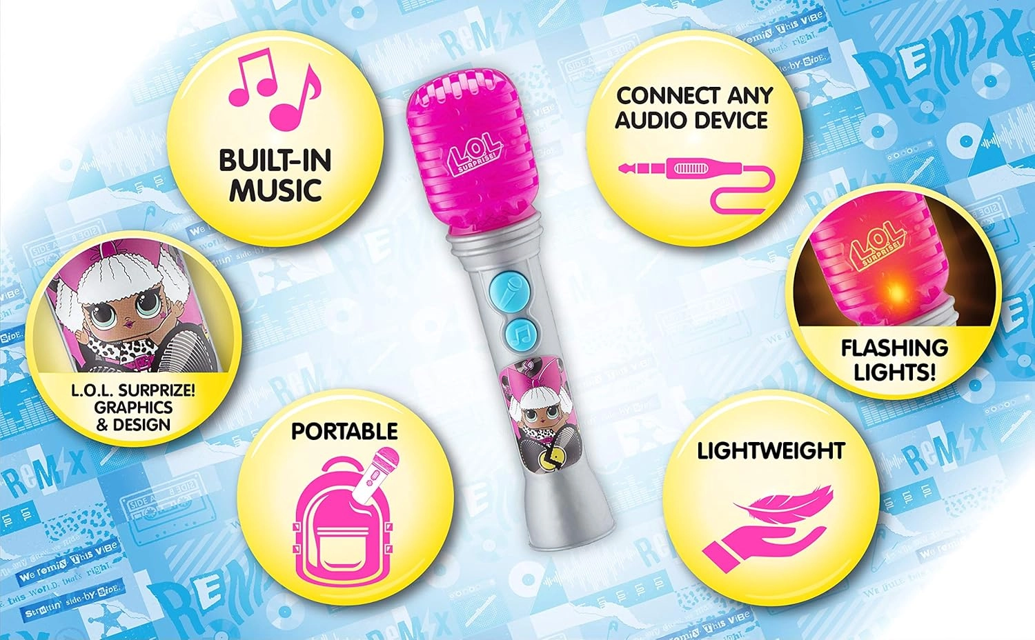 Kiddesigns Lol Surprise Sing Along Microphone Musical Toy