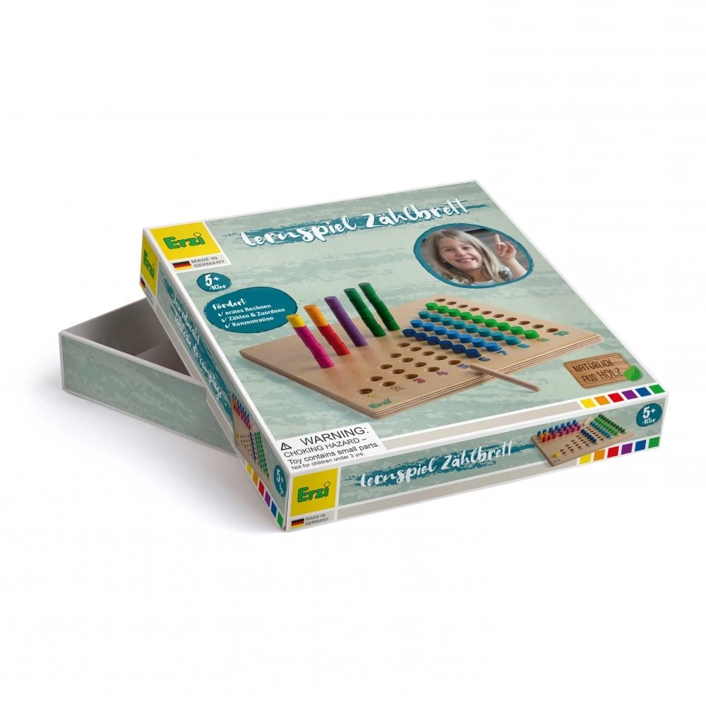 Toybox Counting Board - 55 coloured cylinders