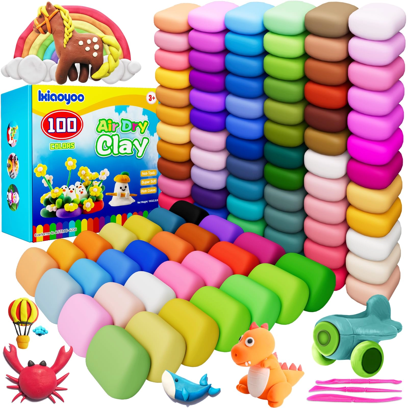 Ixiaoyoo CLAY - 100 Colors 3+ years