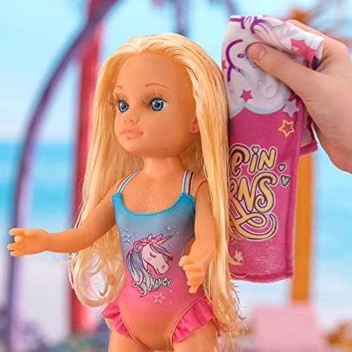 Nancy Fashion Doll - magic towel long blonde wavy hair Ages 3+