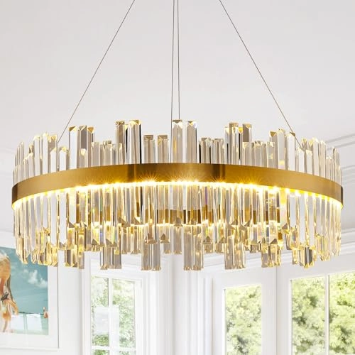 Rectangle LED Crystal Chandelier - 3 Colors Dimmable