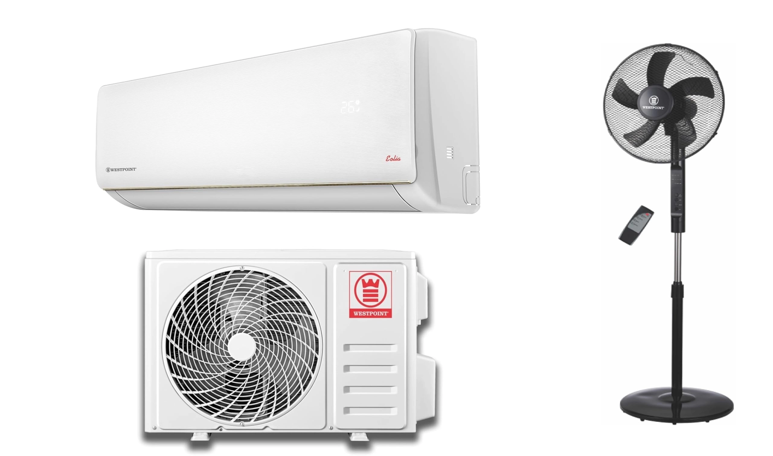 WESTPOINT WST-18122LTYH - 1.5 tons + WSUS-1625RCN - Pedestal Fan with Remote