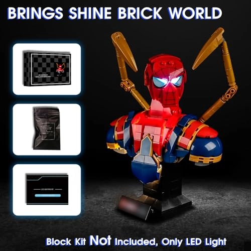 LED Light for LEGO Marvel Iron Spider-Man Bust 76326 - Plastic 1 5V