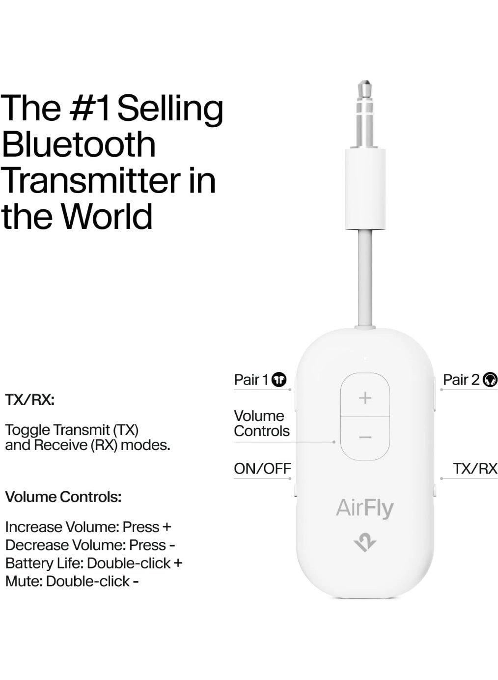 AirFly Pro 2 - Bluetooth Adapter White