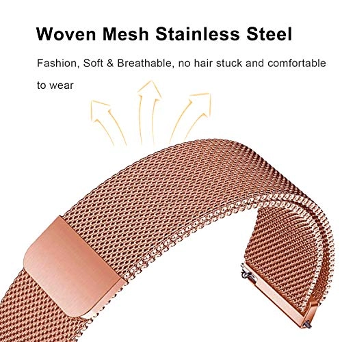 Watch Band 22mm - Metal Magnetic Loop Rose Gold Pink