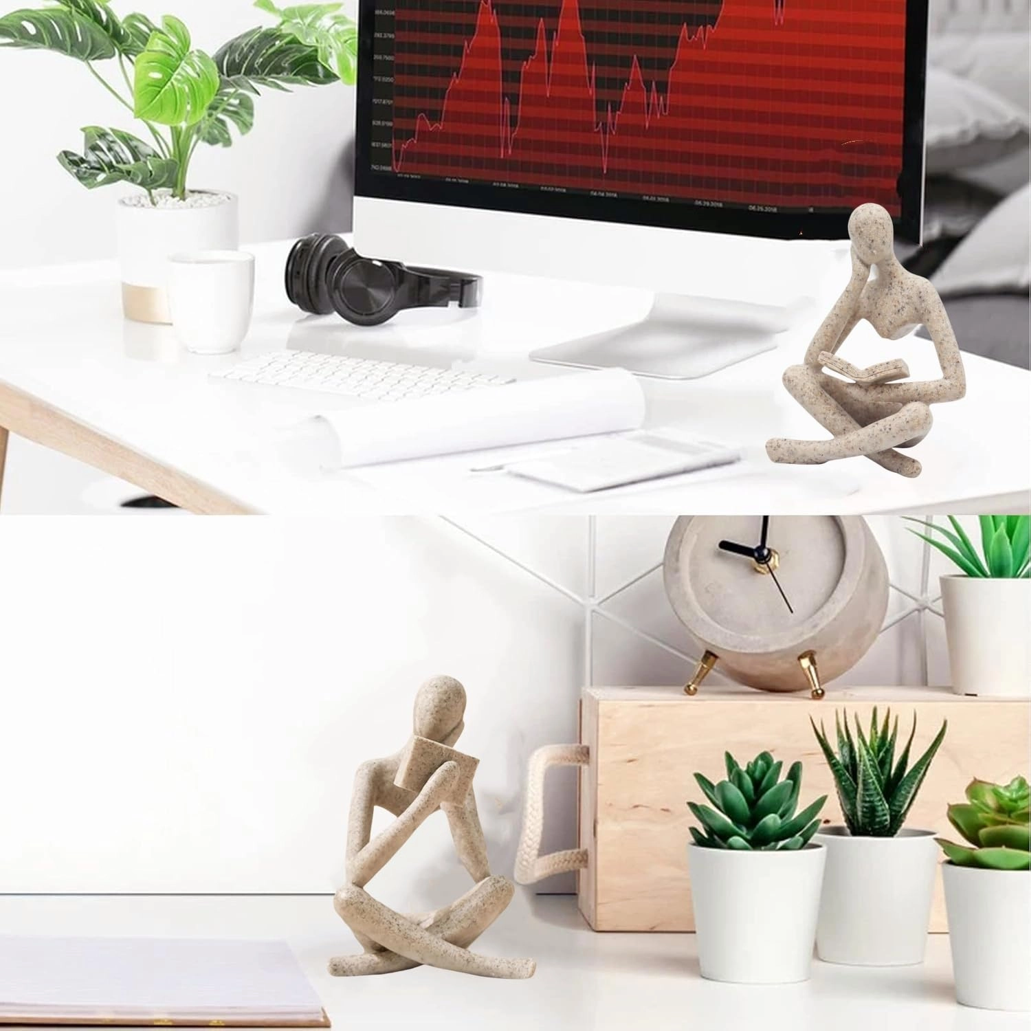 Reading Thinker Statue - Resin Set